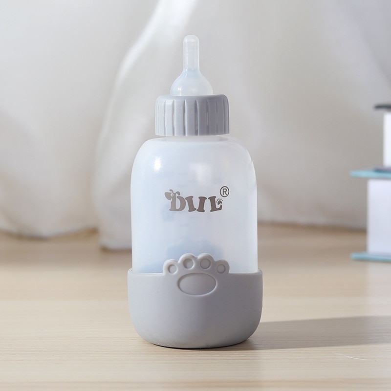 Bình Ti Sữa Cho Chó Mèo Sơ Sinh Dấu Chân Silicon 100ml