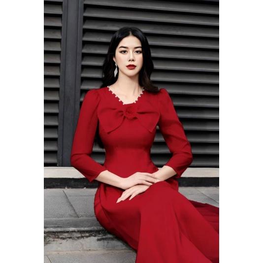 SÉT BỘ ÁO DÀI TAY BỒNG CỔ NƠ