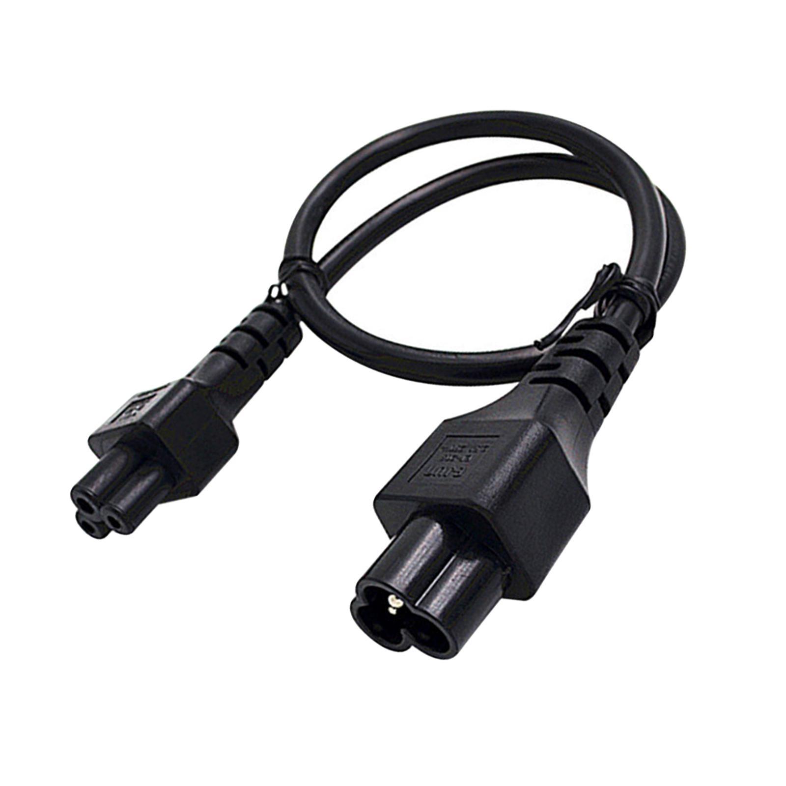 3Pin IEC320 C5 Female to C6 Male Extension Cable Stable Transmission Male to Female Low Resistance 2ft/0.6M 2.5A for Scanner Computer Laptop