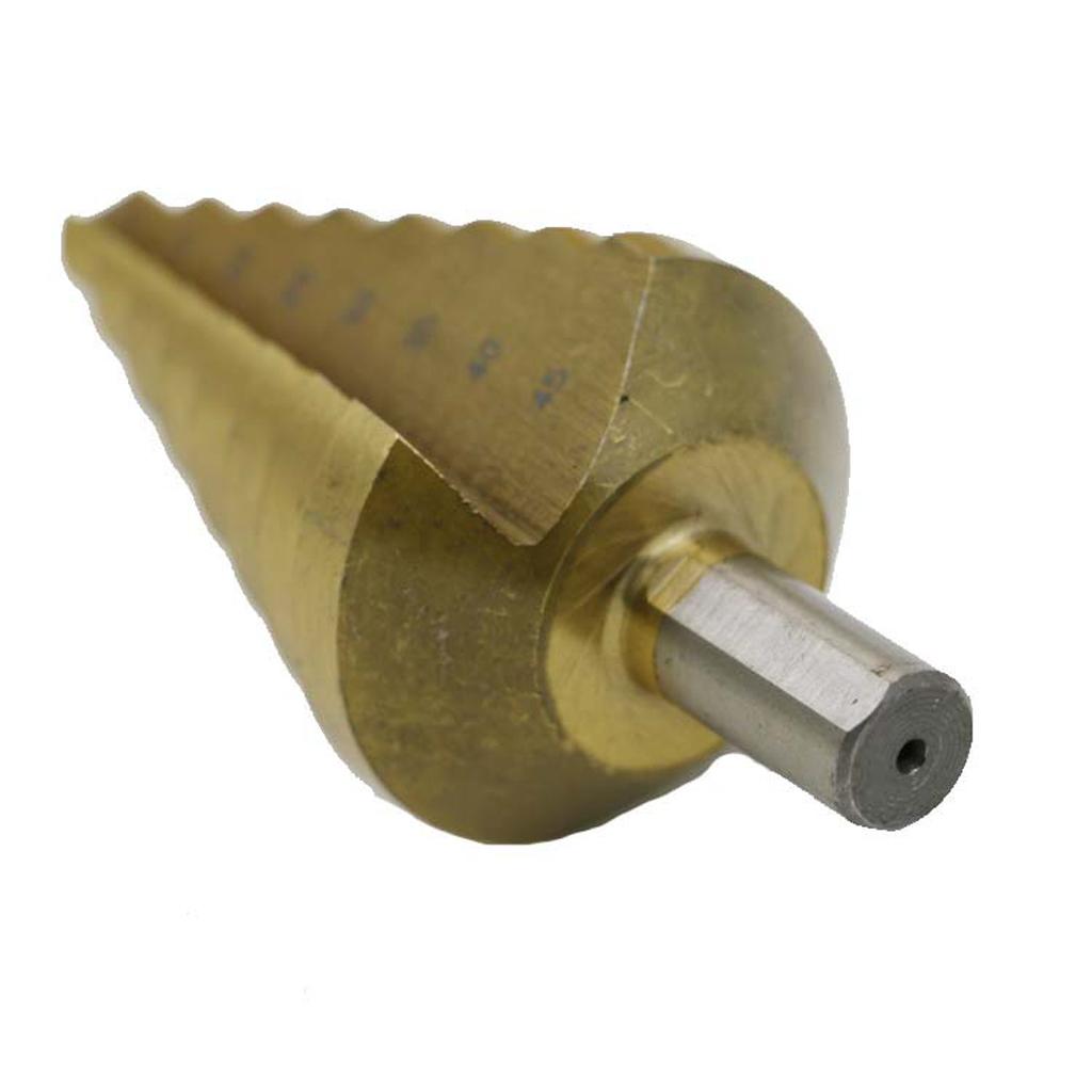 12mm Shank Titanium HSS Large Step Cone Drill Bit Hole Cutter Tool 10-45mm