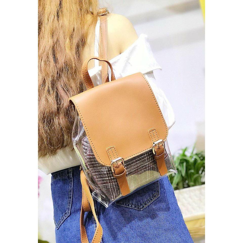 Bộ balo nhựa trong thời trang