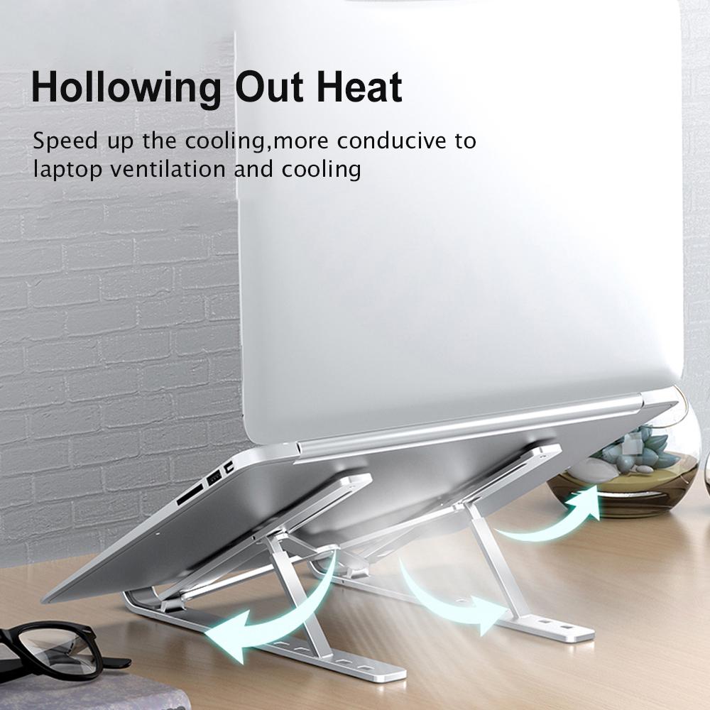 Hỗ Trợ Máy Tính Laptop Di Động Chân Đế Có Thể Điều Chỉnh Cho Máy Tính Macbook Air Máy Tính Bảng Có Thể Gấp Gọn Xách Tay Chân Đế Làm Mát Miếng Lót Nhôm Giá Đỡ