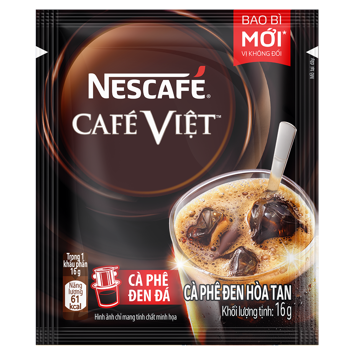 Combo 3 Hộp Cà phê hòa tan Nescafé Café Việt Đen Đá (Hộp 15 gói x 16 g)