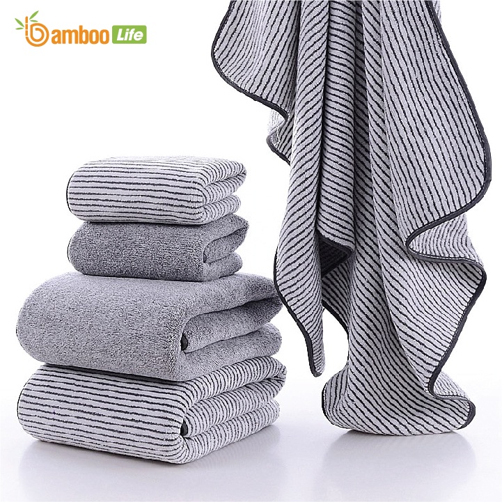 Khăn tắm sợi tre kháng khuẩn, siêu thấm hút, mềm mịn