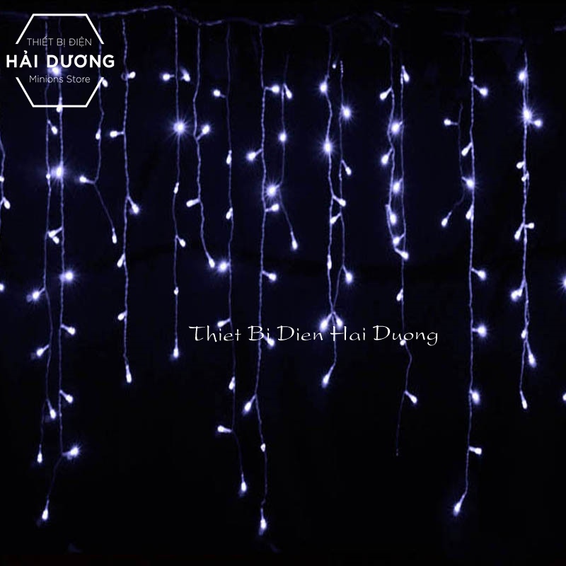 Đèn nháy thả rèm trang trí 8 chế độ DL456 Ngang 4,5 mét 19 dây thả xuống 40,50,60 cm - Có đầu nối - Có video