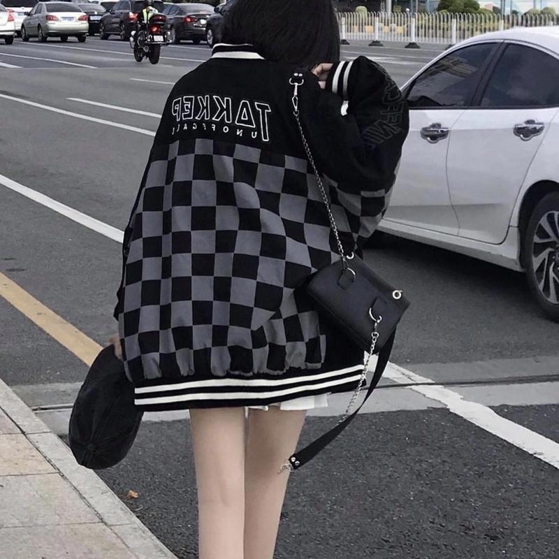 áo bomber caro ullzang unisex ảnh thật (nam nữ mặc đều được)