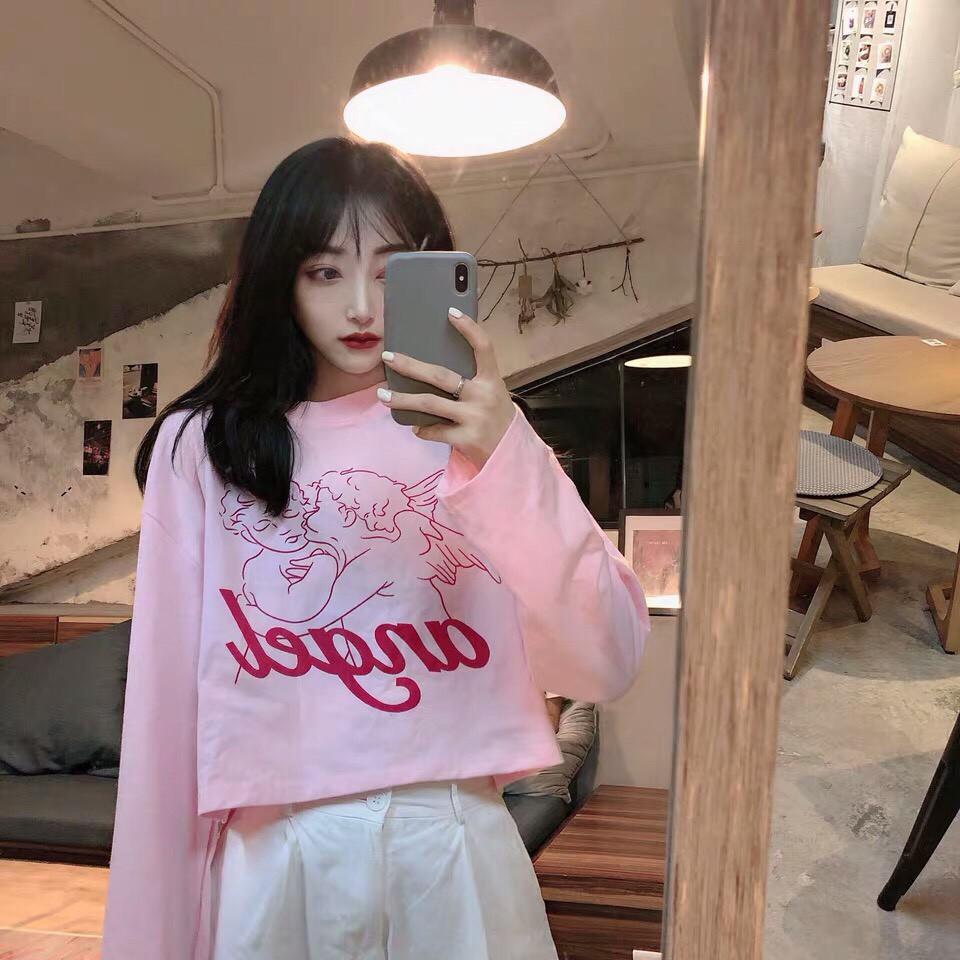 Áo croptop angel dài tay mẫu mới cực xinh (kèm ảnh thật)