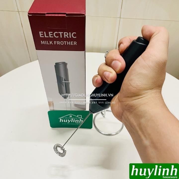 Máy đánh tạo bọt cà phê KLT dùng pin - có giá đỡ