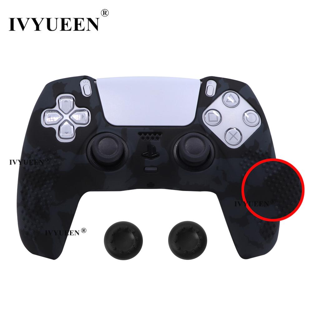 In chuyển nước chống trượt IVYUEEN Bảo vệ da cho PlayStation 5 PS5 Vỏ silicon cho tay cầm Dualsense Màu sắc: Camo đen