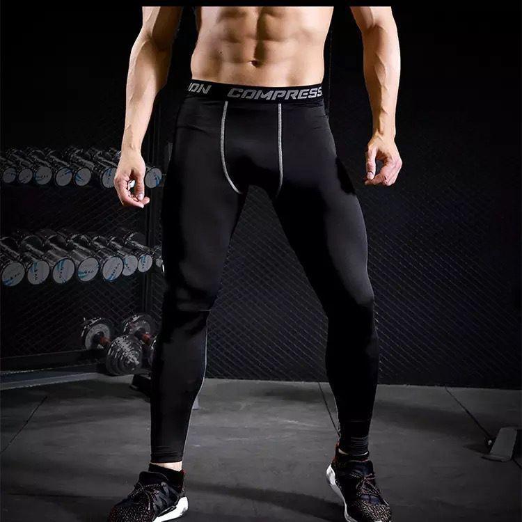 QUẦN GIỮ NHIỆT COMBAT PRO LEGGING TẬP GYM NAM DÁNG DÀI MÀU ĐEN