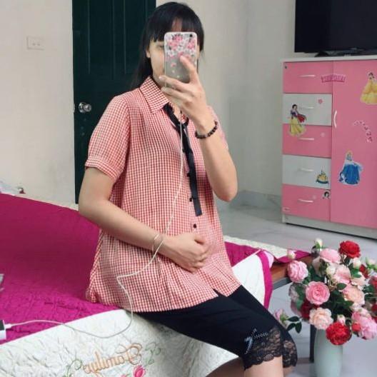 Áo sơ mi bầu MÙA HÈ cộc tay