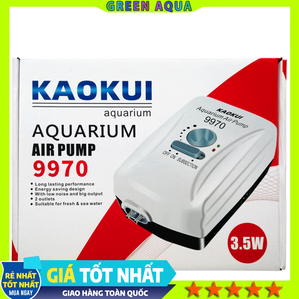 [BH 06 tháng] KAOKUI - AC/DC Air Pump (9970) | Máy bơm sủi Oxy tích điện cho hồ cá thủy sinh