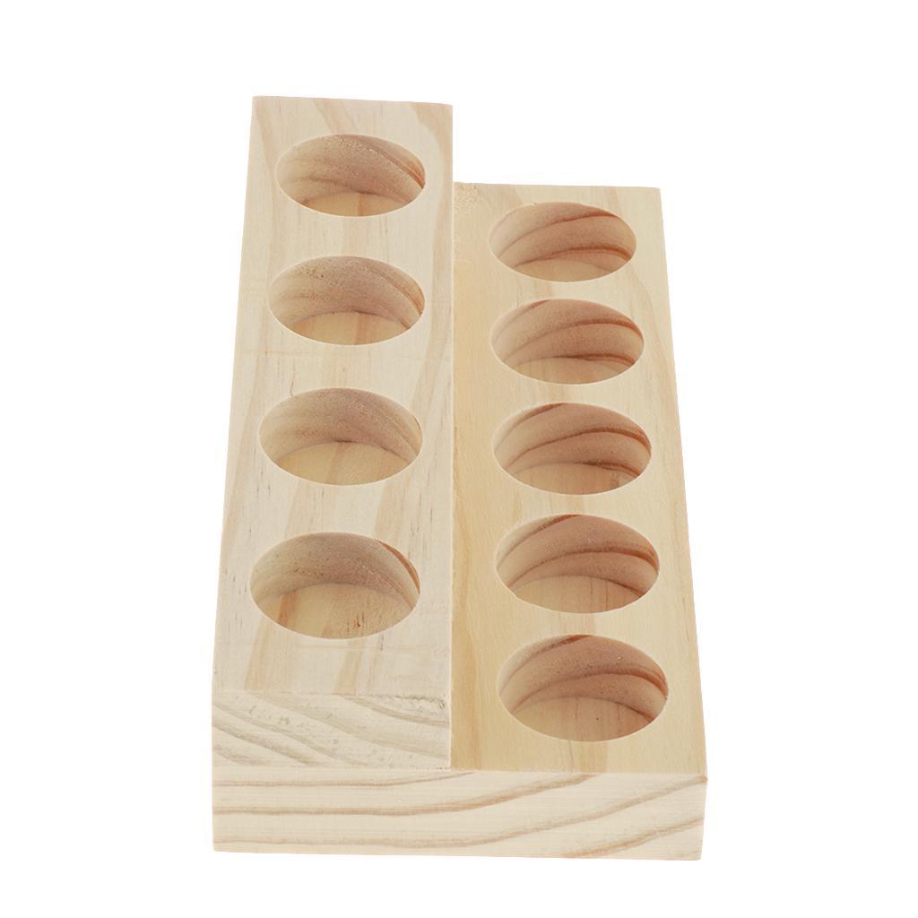 Handmade Wooden Essential Oil Display Rack Stand Holder Case 9pcs 15ml Vials