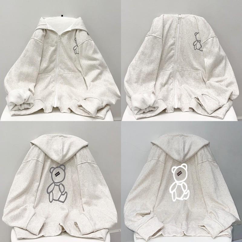 Áo khoác gấu ảnh thật unisex