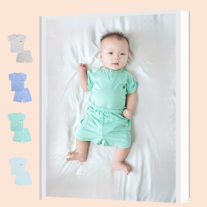 Bộ cộc tay cổ V  BARU mềm, nhẹ, thoáng cho bé  quần áo trẻ em ( 9M -4Y )