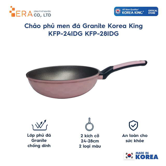 Chảo Phủ Men Đá Granite Sâu Kfp-24Idg Korea King  (Dùng Được Bếp Từ) - 24cm