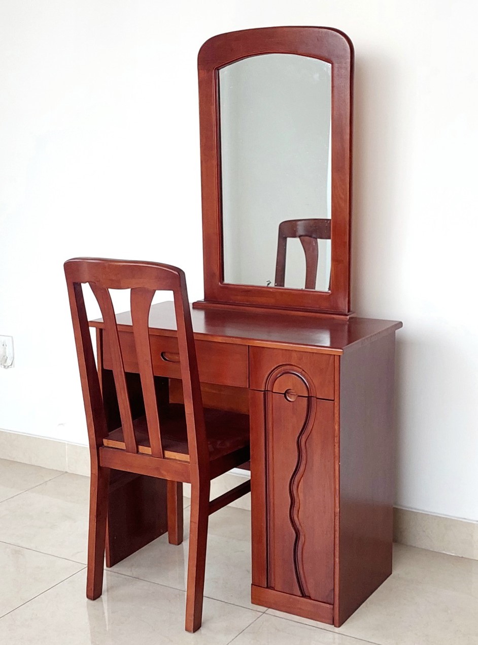 Bàn Phấn Gỗ, Bàn Trang Điểm Gỗ Cao Su Trang Nhã - Hàng VN Xuất Khẩu