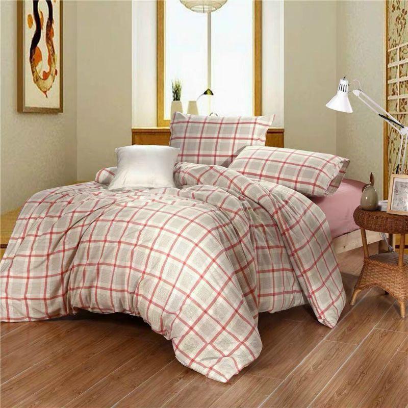 Bộ chăn ga gối cotton poly Caro Ô Vuông