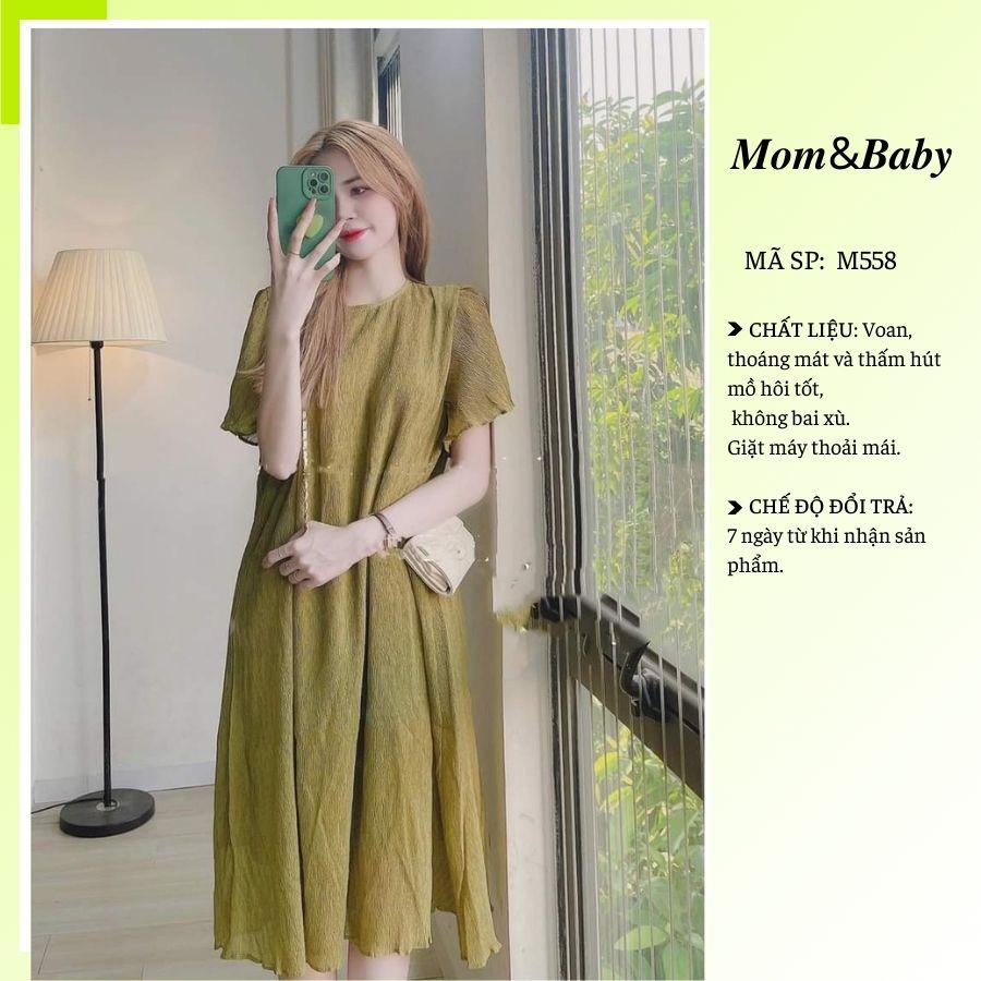 Váy bầu xuông thời trang thiết kế công sở xinh xắn M558 mặc đi chơi đi làm Mom and Baby