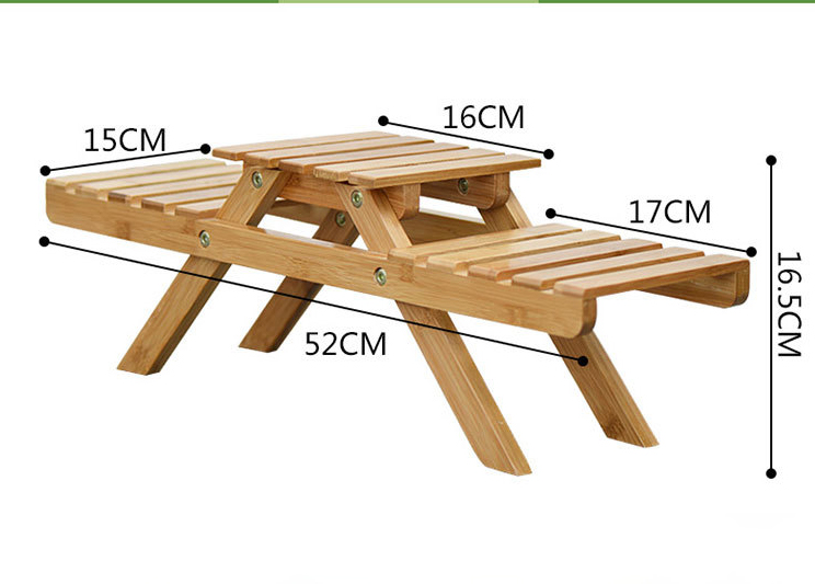 Giá kệ gỗ Tre mini chữ A Đa Năng để lọ hoa lọ bông cây cảnh, Gỗ tự nhiên chịu đươc nóng,ẩm mối mọt cong vênh,Kích thước 52 x 15 x 16,5cm - Giá kệ gỗ mini để chậu bông hoa