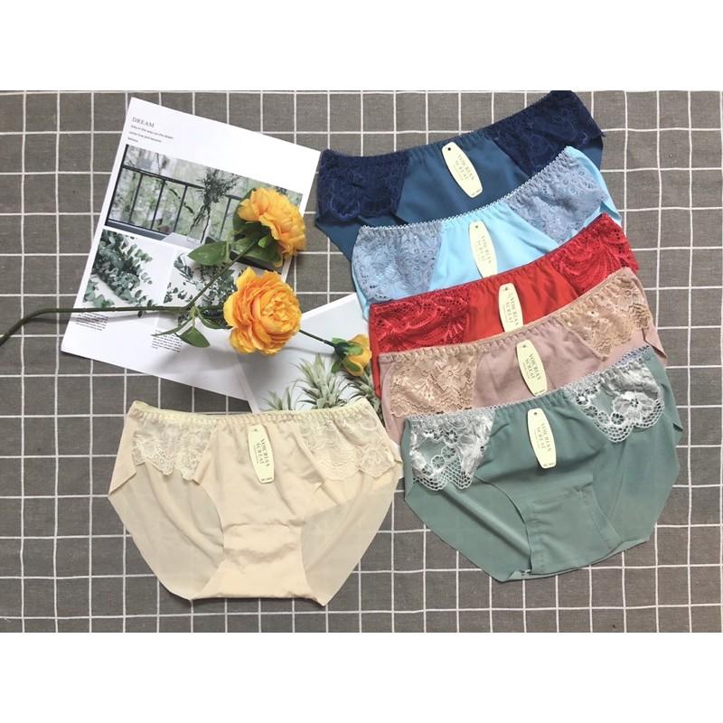 Combo 10 quần lót su lụa sữa cạp phối ren cao cấp