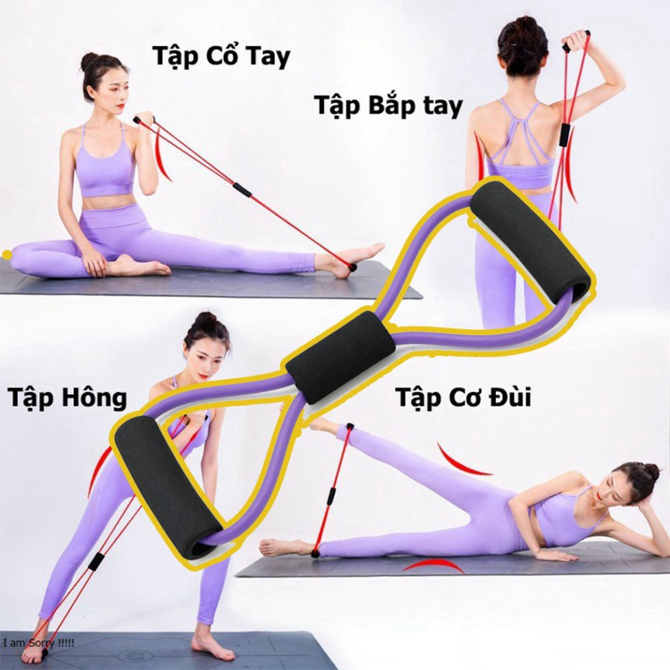 Dây Kéo Đàn Hồi Tập Tay Vai Hình Số 8 - YOGA QG, Chất Liệu Cao Su Dẻo Dai, Đàn Hồi Tốt, Giúp Bạn Có Một Cơ Thể Cân Đối, Khỏe Mạnh