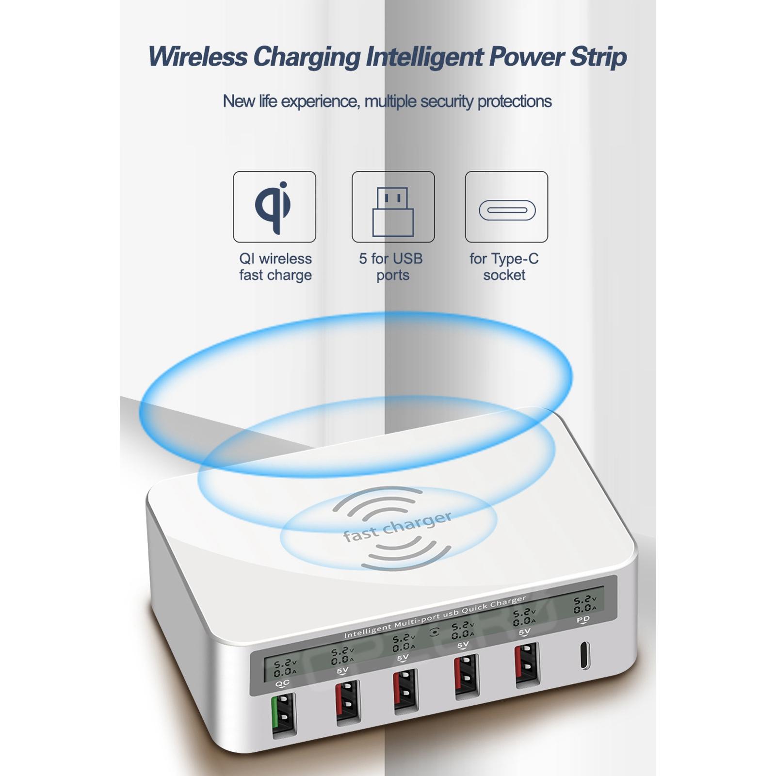 6 Ports USB Charger Charging Multiple Mobile Phone Smart Adapter QC 3.0 EU