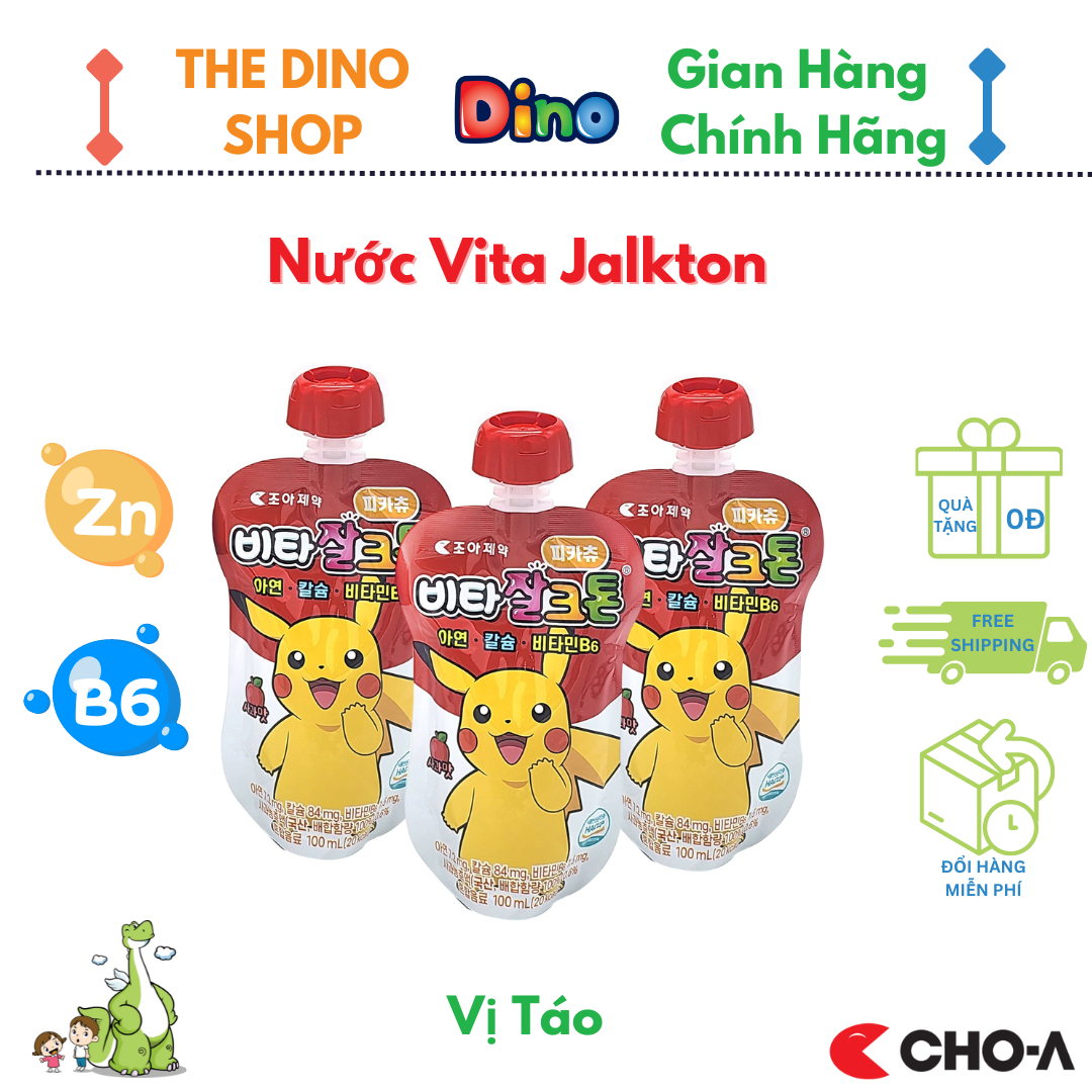 Nước Uống Vita Jalkton Vị Táo Bổ Sung Kẽm Và Vitamin B6 Giúp Trẻ Ăn Ngon (Hộp 10 gói)