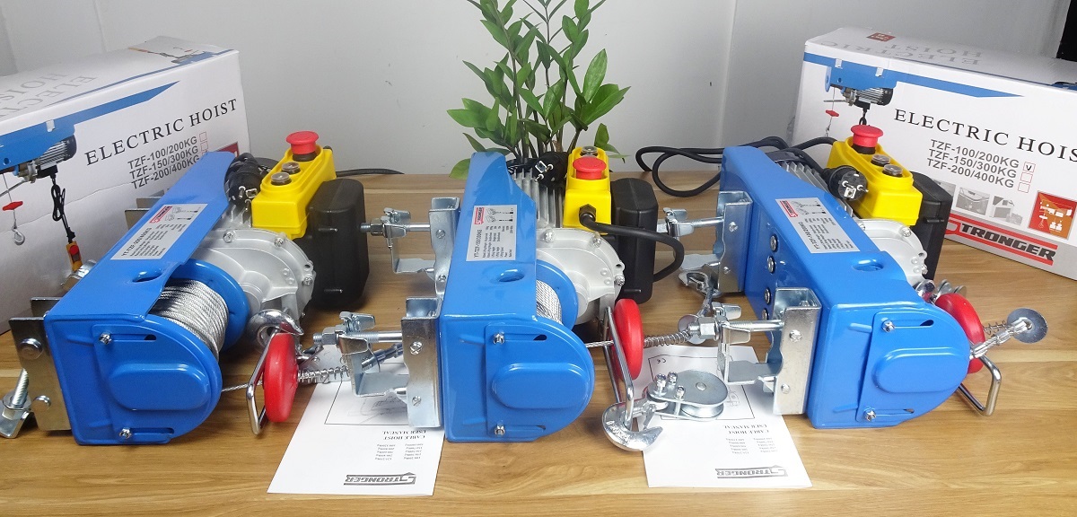 Tời điện treo Stronger YT600, tải cáp đơn 300kg - cáp đôi 600kg - cáp dài 20 mét - tốc độ nâng hạ: 10m/phút và 5m/phút