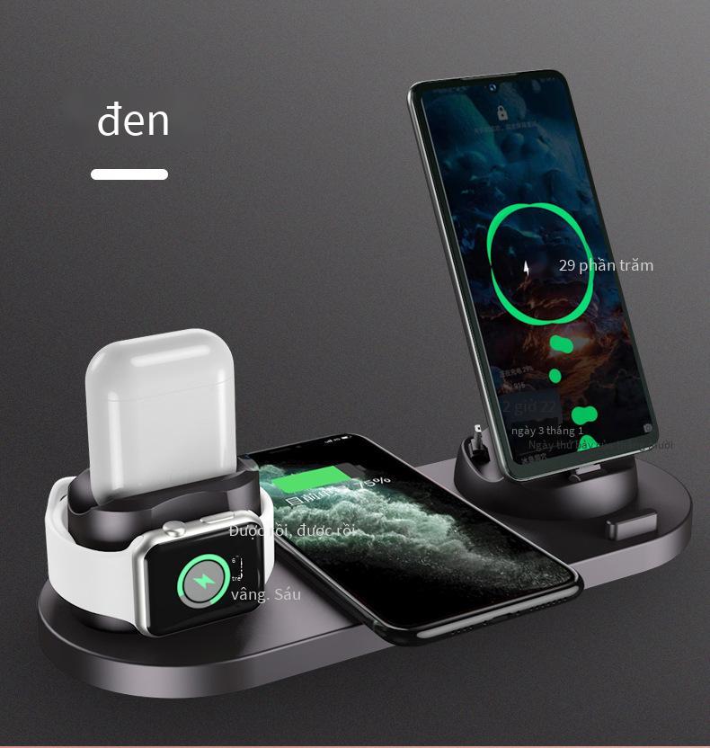 Phong cách mới nhất ba trong một sạc không dây điện thoại di động đồng hồ tai nghe sạc không dây từ tính sạc nhanh sạc không dây sáu trong một