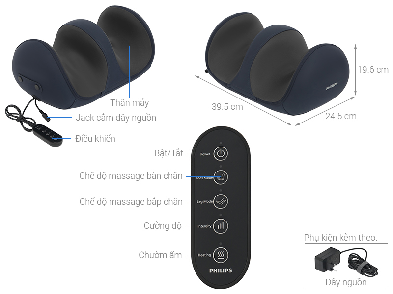 Máy massage chân Philips PPM6331 Hàng chính hãng