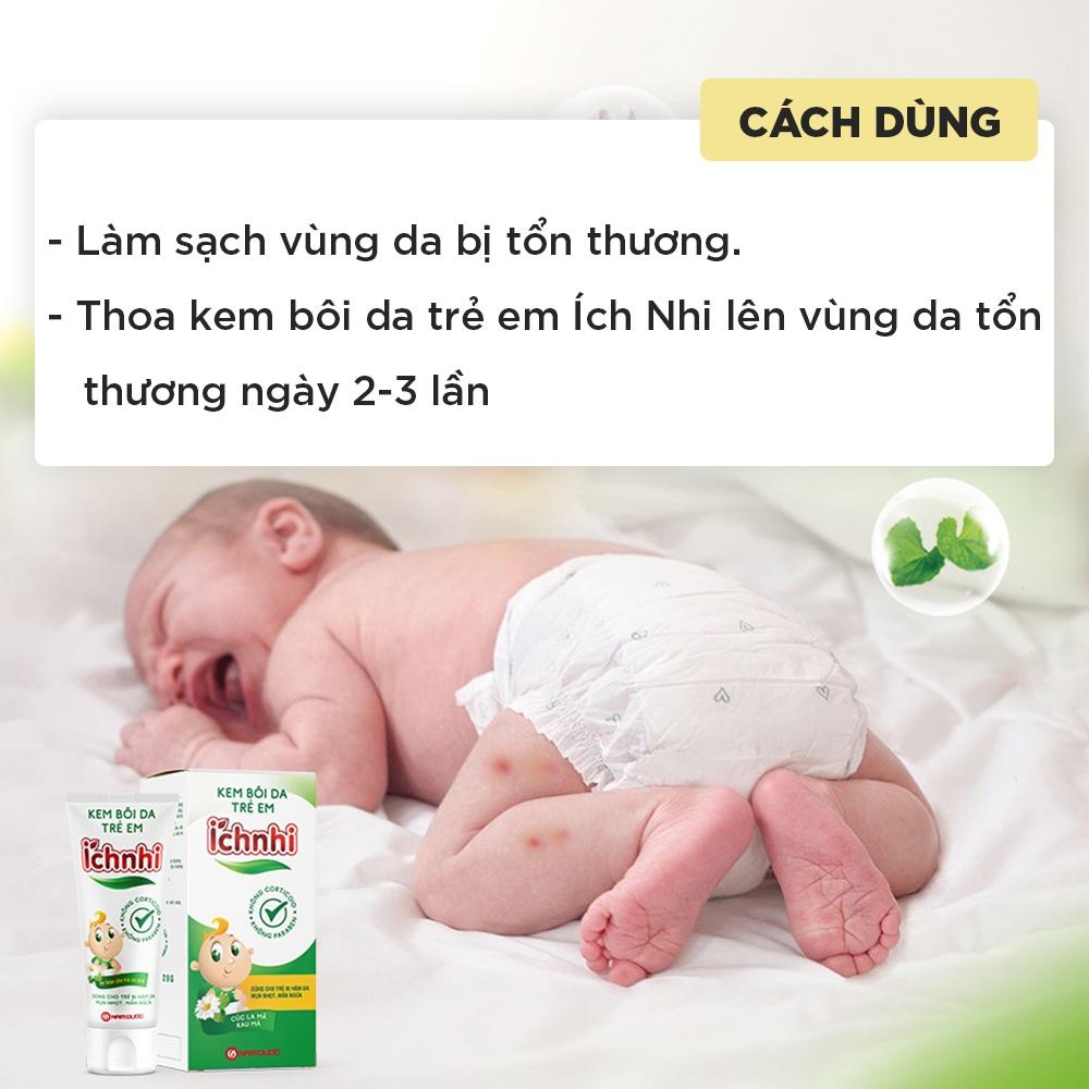 Kem bôi da trẻ em Ích Nhi 20g giúp giảm mẩn ngứa, sưng đỏ, dùng cho trẻ từ sơ sinh bị hăm tã, mụn nhọt, rôm sẩy