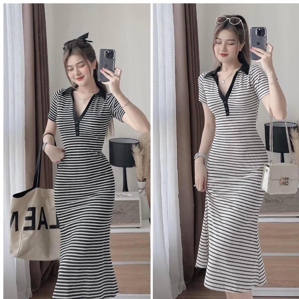 Đầm Suông Đầm Ôm Đầm Body Sọc ngang phong cách thời trang trẻ Dự tiệc, Dạo Phố sang chảnh cho Nữ ote28