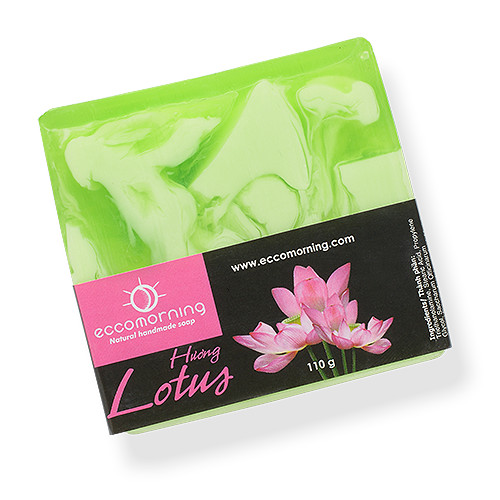 Xà Bông Thiên Nhiên Handmade eccomorning Hình Vuông Hương Hoa Sen - Lotus Soap