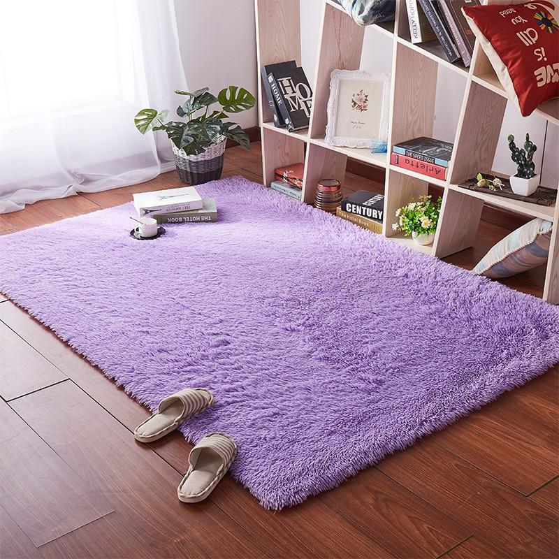 Thảm Lông Xù Màu Tím | 100x160cm | Thảm Trang Trí Phòng Khách - Phòng Ngủ - Thảm Trải Sofa - Thảm Dành Cho Bé