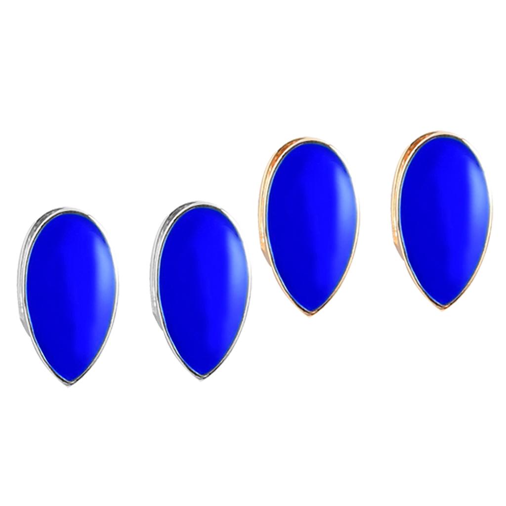 2 Pieces Blue Sharp Fang Teeth Halloween Cosplay Grills Gold Plated