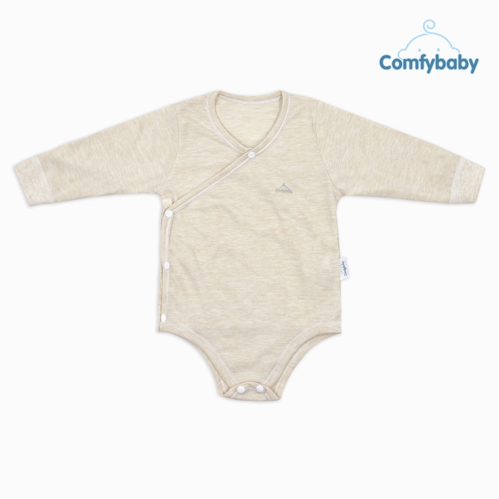 Áo cho bé sơ sinh - Bodysuit giữ ấm ngực dài tay 100% Cotton cho bé ComfyBaby size từ 0-12 tháng hàng chính hãng (Giao màu ngẫu nhiên)