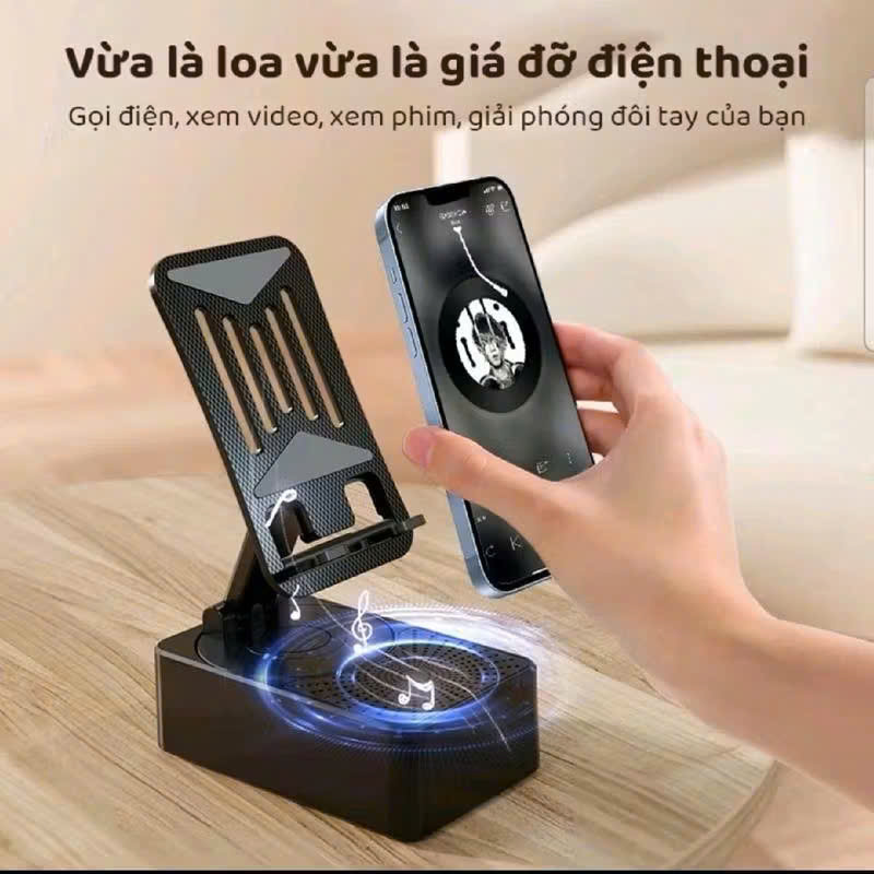 Giá Đỡ Điện Thoại 3 Trong 1 Kèm Pin Dự Phòng &amp; Loa Bluetooth - Tiện Lợi, Dễ Dàng Mang Theo Khi Di Chuyển - HÀNG CHÍNH HÃNG MINIIN