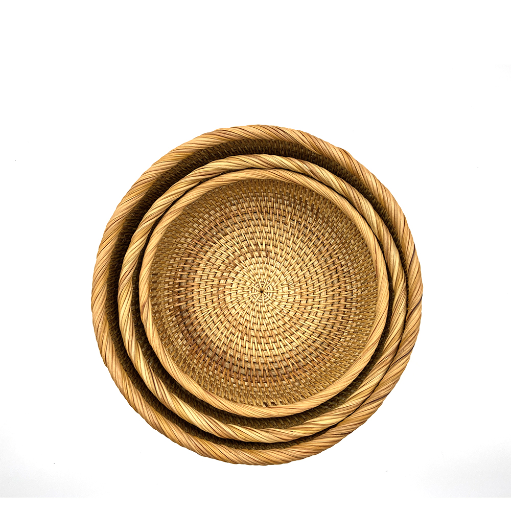 Giỏ mây guột tròn đựng đồ, decor, vật dụng nhỏ