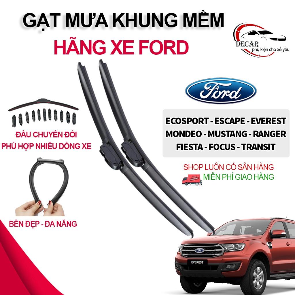 Gạt mưa khung mềm xe Ford Ranger,Focus,Everest,Ecosport,Fiesta,Transit,Explorer chổi cần gạt mưa silicon mềm không xương