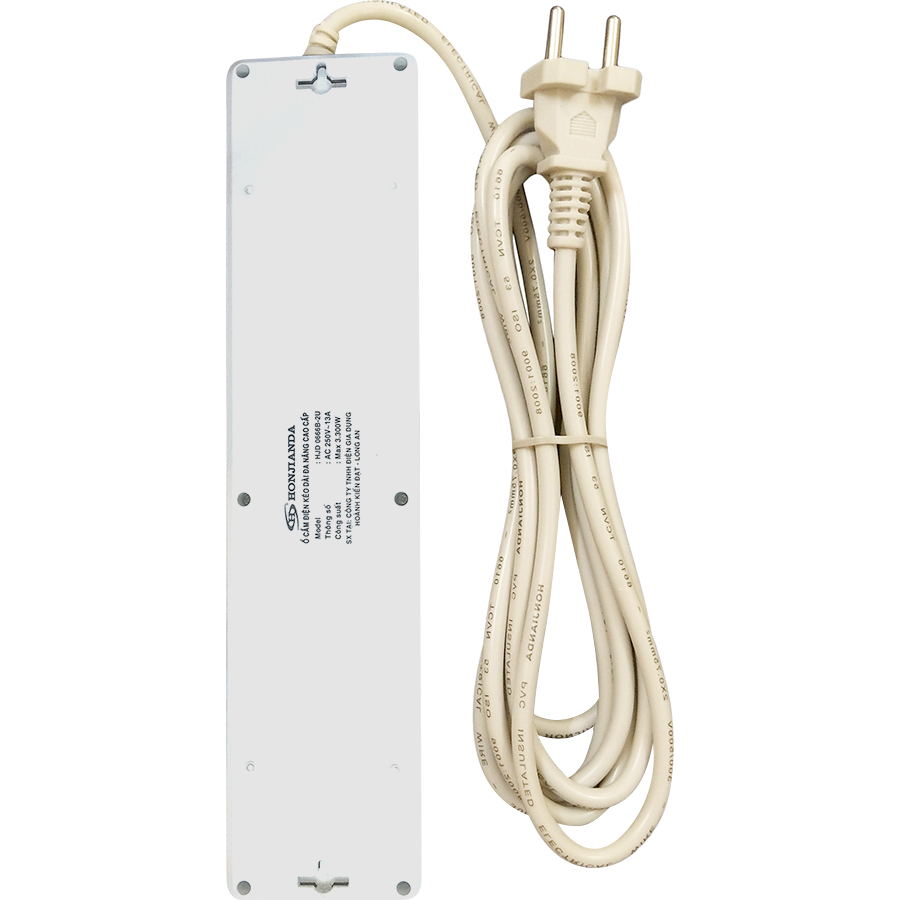 Ổ Cắm Điện HONJIANDA Loại 5 Ổ Và 2 Cổng USB - HJD-0666B-2U