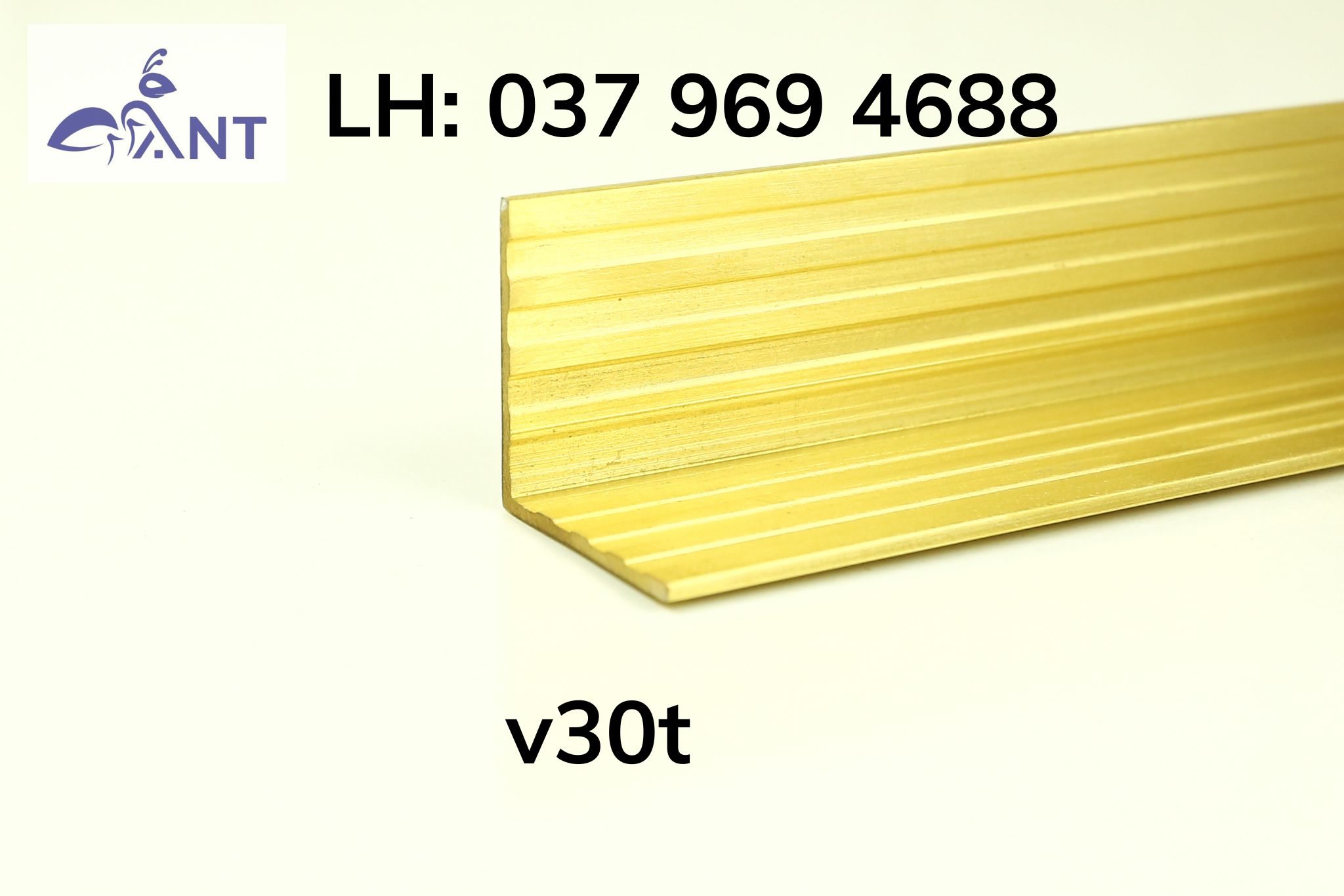 Nẹp đồng v30 trơn, nẹp v đồng, nẹp ốp cầu thang, thanh dài 4m, hỗ trợ cắt theo kích thước, nẹp trang trí
