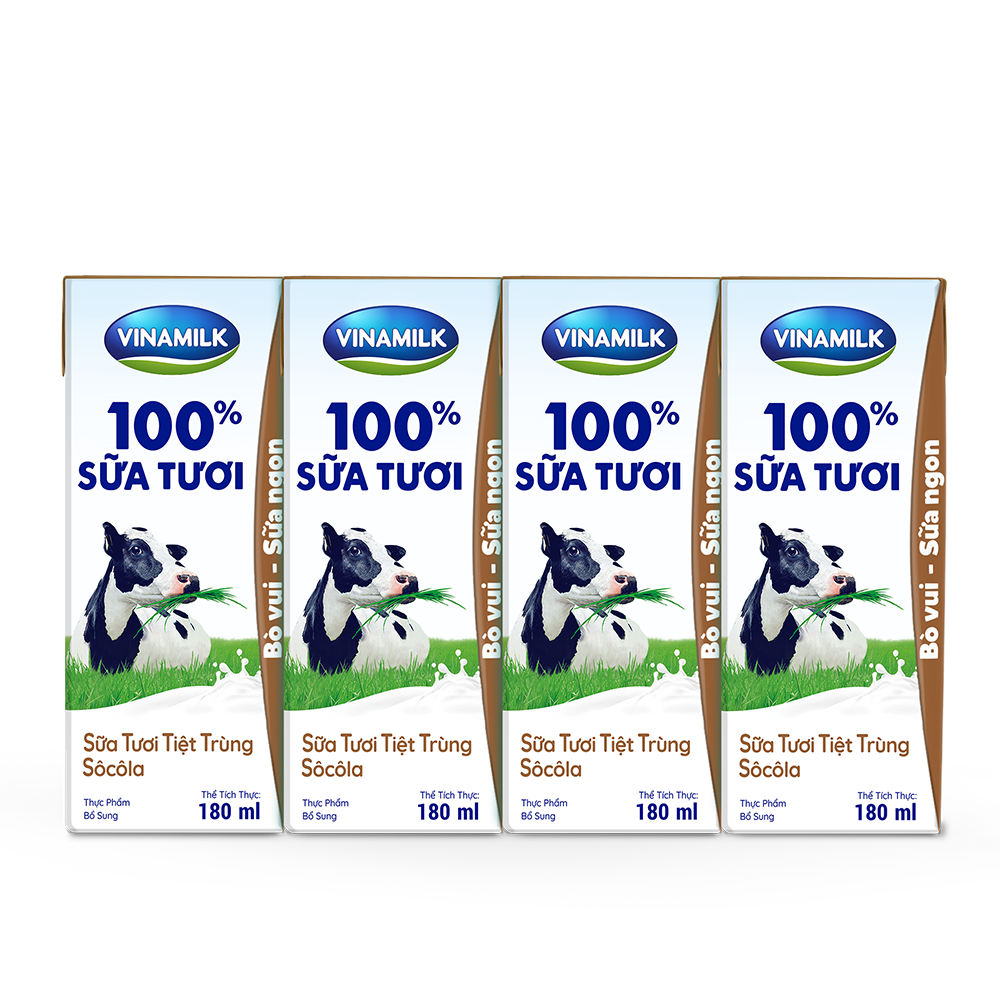Thùng 48 Hộp Sữa Tươi Tiệt Trùng Vinamilk 100% Sôcôla  (180ml / Hộp)
