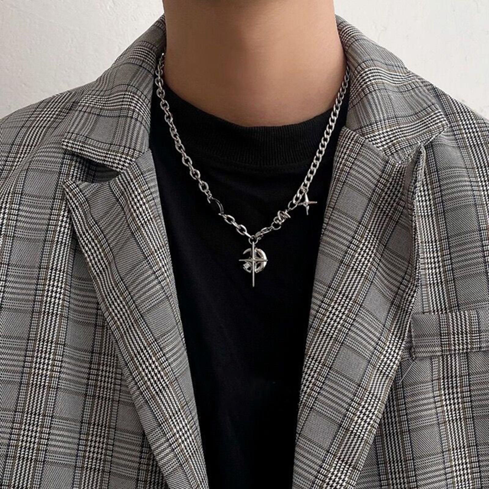 Pendant Necklace Punk Sweater Chain Necklace for Women and Men Festival Gift