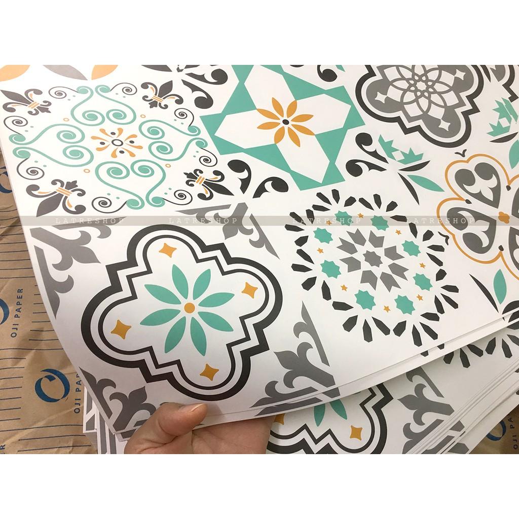 Decal dán kính bếp tường dán nhà tắm decor chịu nhiệt dễ lau chùi đề can loại 1 - Mint Khổ 45x60cm 0030