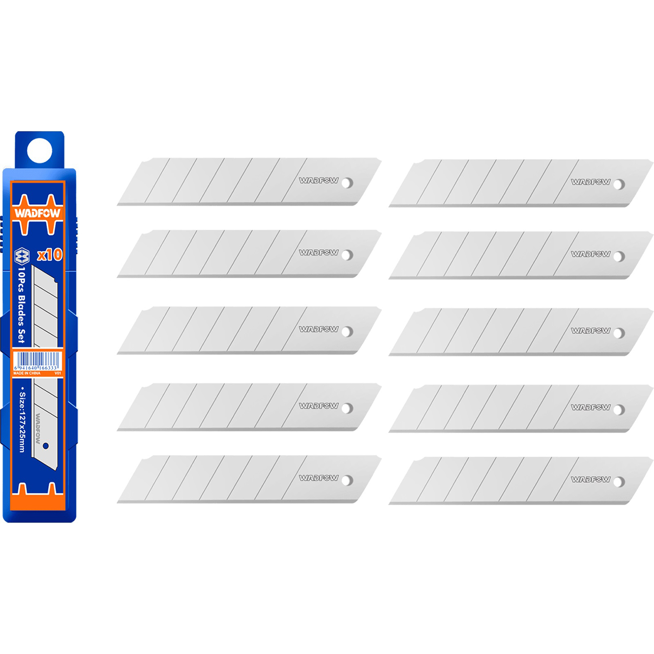 BỘ 10 LƯỠI DAO RỜI 25X127MM WMK1K25 WADFOW - HÀNG CHÍNH HÃNG