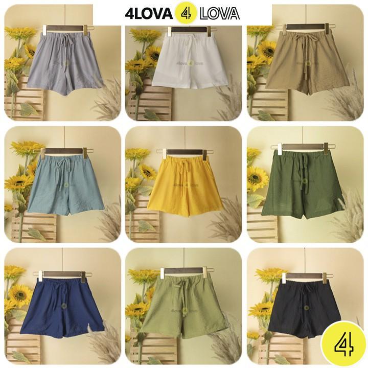 Quần short nữ 4LOVA đũi xước cao cấp thoáng mát, năng động