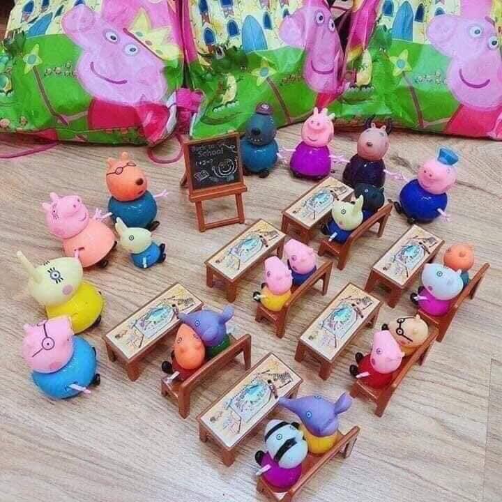 Bộ đồ chơi lớp học heo Peppa 13 nhân vật (hình thật ảnh cuối)