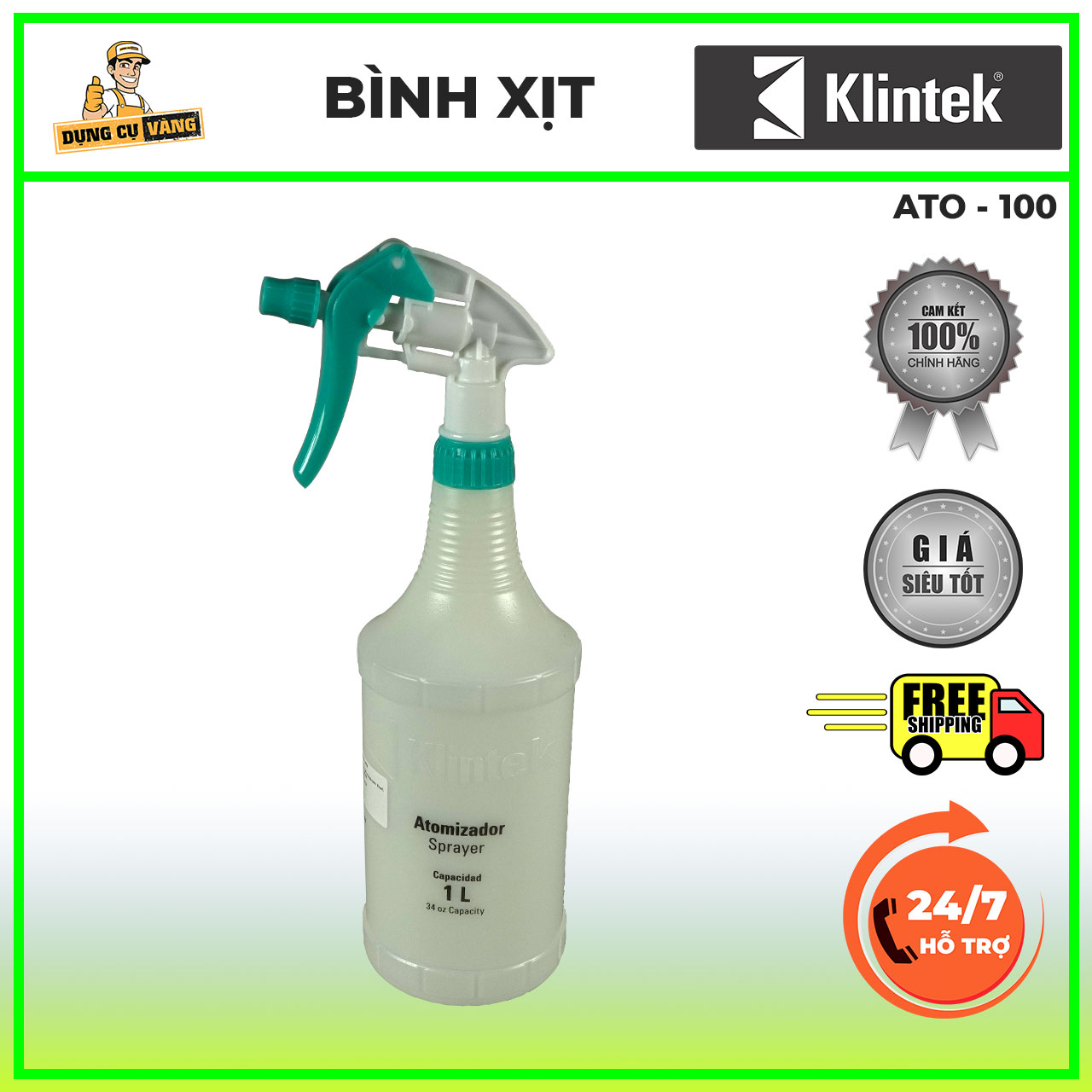 Bình xịt dung dịch 1.0L Klintek ATO-100