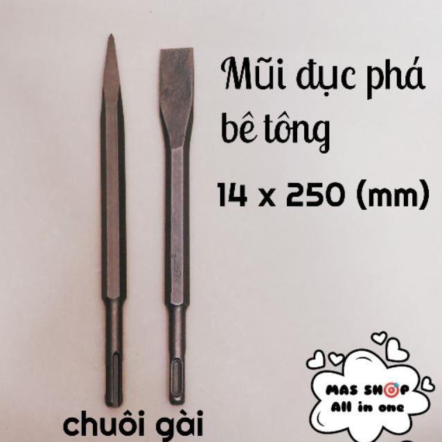 (GIÁ HỦY DIỆT) Mũi đục phá bê tông dẹp &amp; nhọn-Giadung24h